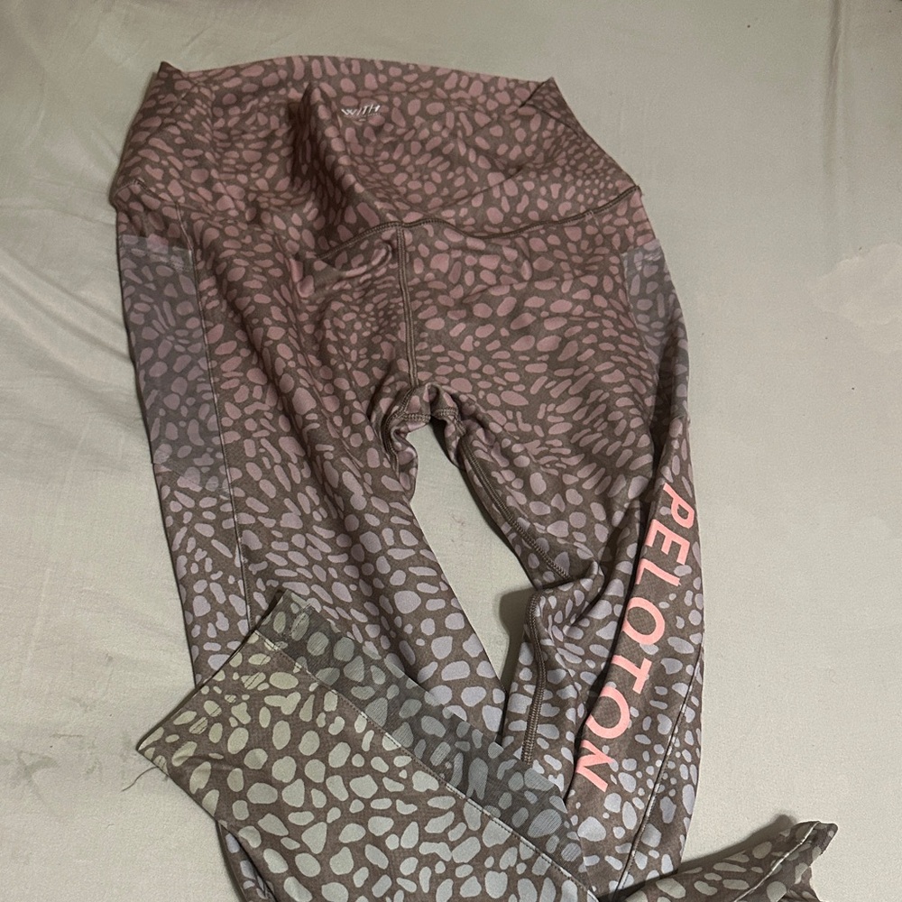 Peloton Pink and Gray Patterned Leggings